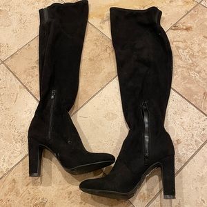 Unisa Suede Knee High Black Boots